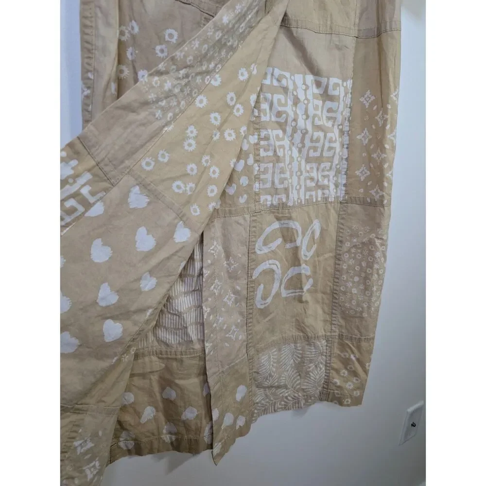 VTG Guana Inc 100% Cotton Patchwork Top & Wrap Skirt Set Boho Lagenlook Artwear - Picture 7 of 16